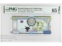 Burundi 2000 Francs 2008 Year PMG 65