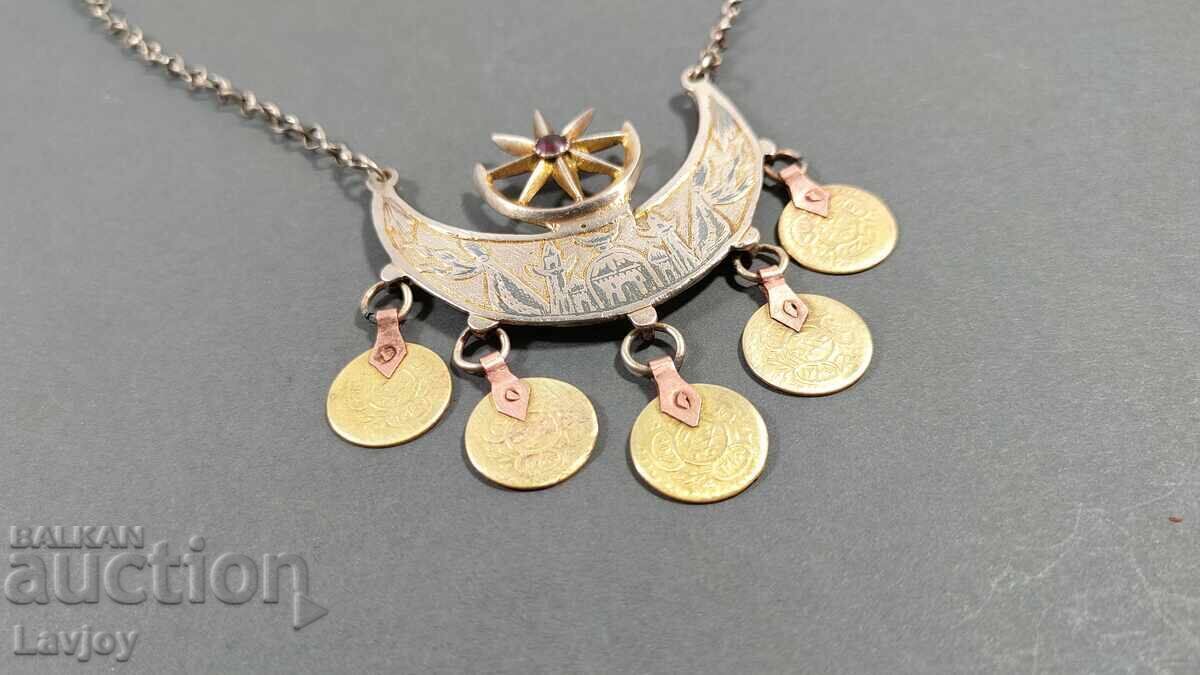Auction  Jewelry Ottoman Empire crescent star niello Unique