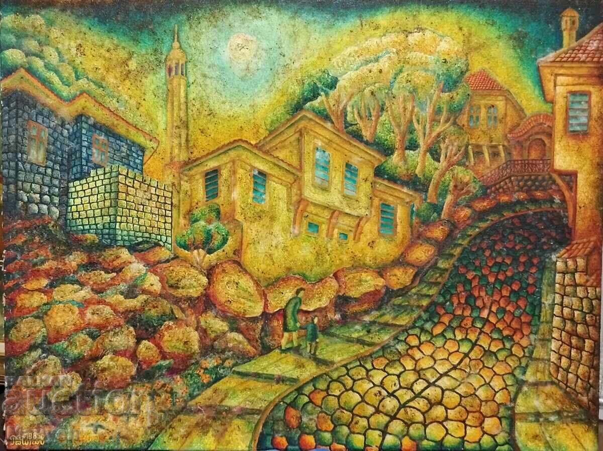 Εξαιρετικός πίνακας του Πέταρ Πόποφ "Η Παλιά Πόλη της Φιλιππούπολης"