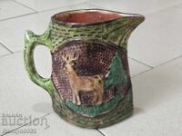 Cană troiană reliefată mignon 12cm ceramică, sfârșitul secolului al XIX-lea