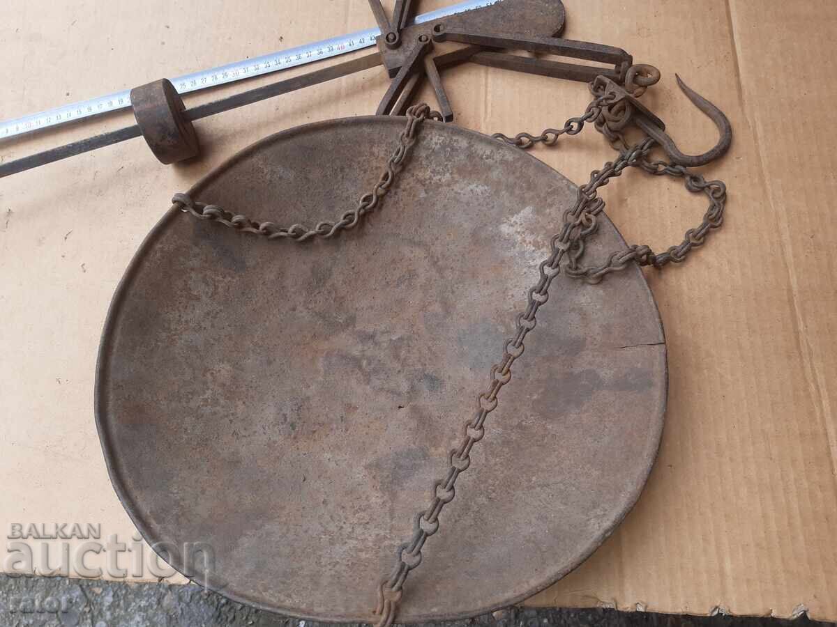 Delivery of Old scales with weights and a balance, balance Delivery of Old scales with weights and a balance, balance