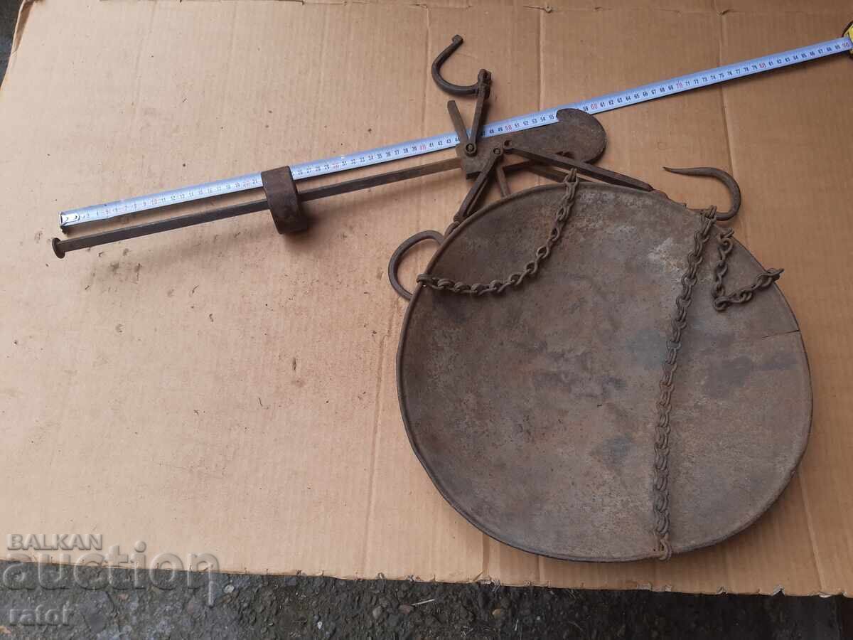 Old scales with weights and a balance, balance Old scales with weights and a balance, balance