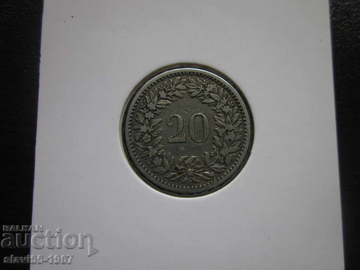 Licitație 20 Rappen ELVEȚIA 1884, EXCELENTĂ CALITATE !!! Licitație 20 Rappen ELVEȚIA 1884, EXCELENTĂ CALITATE !!!