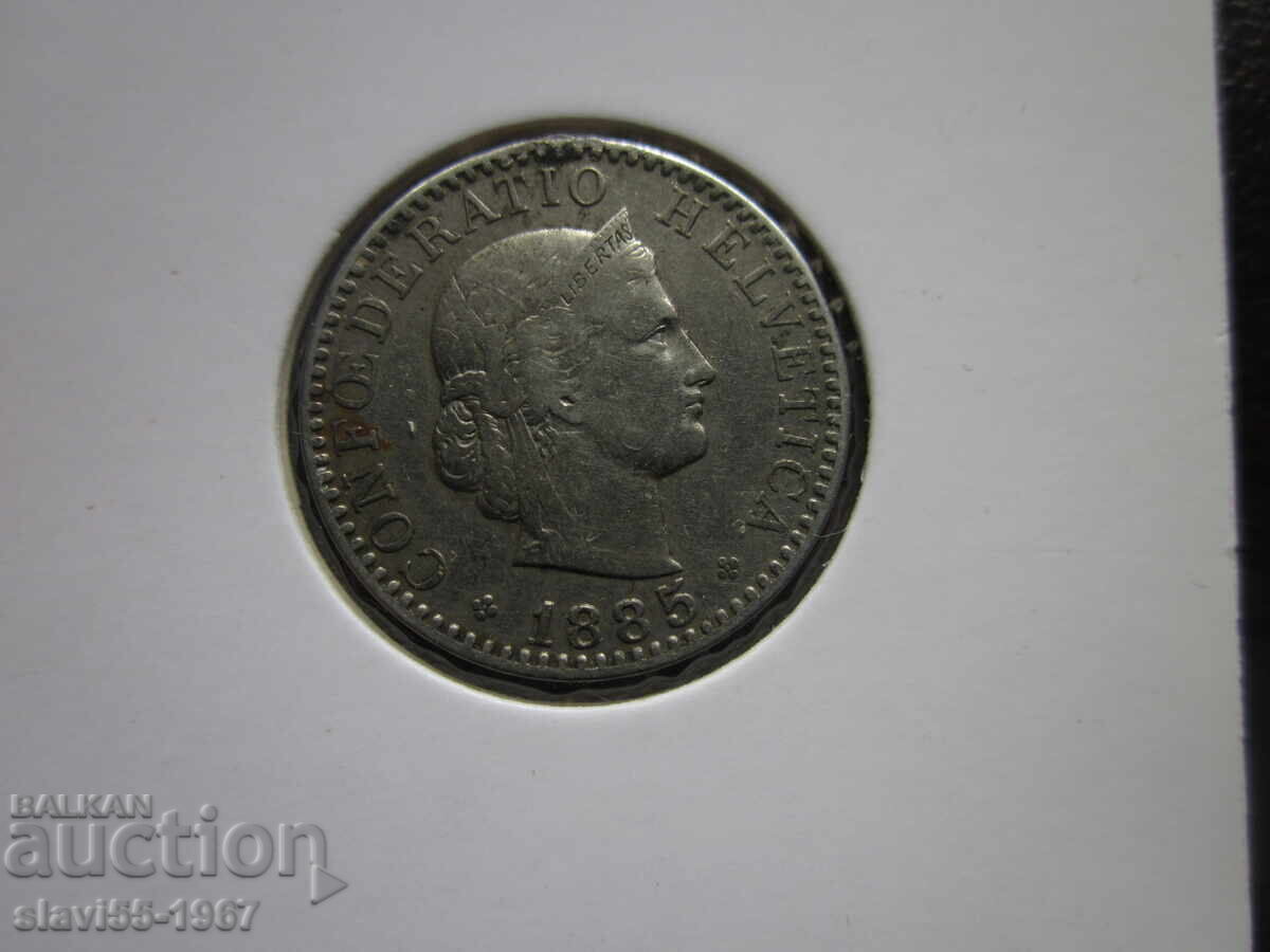 20 Rappen ELVEȚIA 1885, EXCELENTĂ STARE !!! cu preț 5.00 BGN | € 2.56