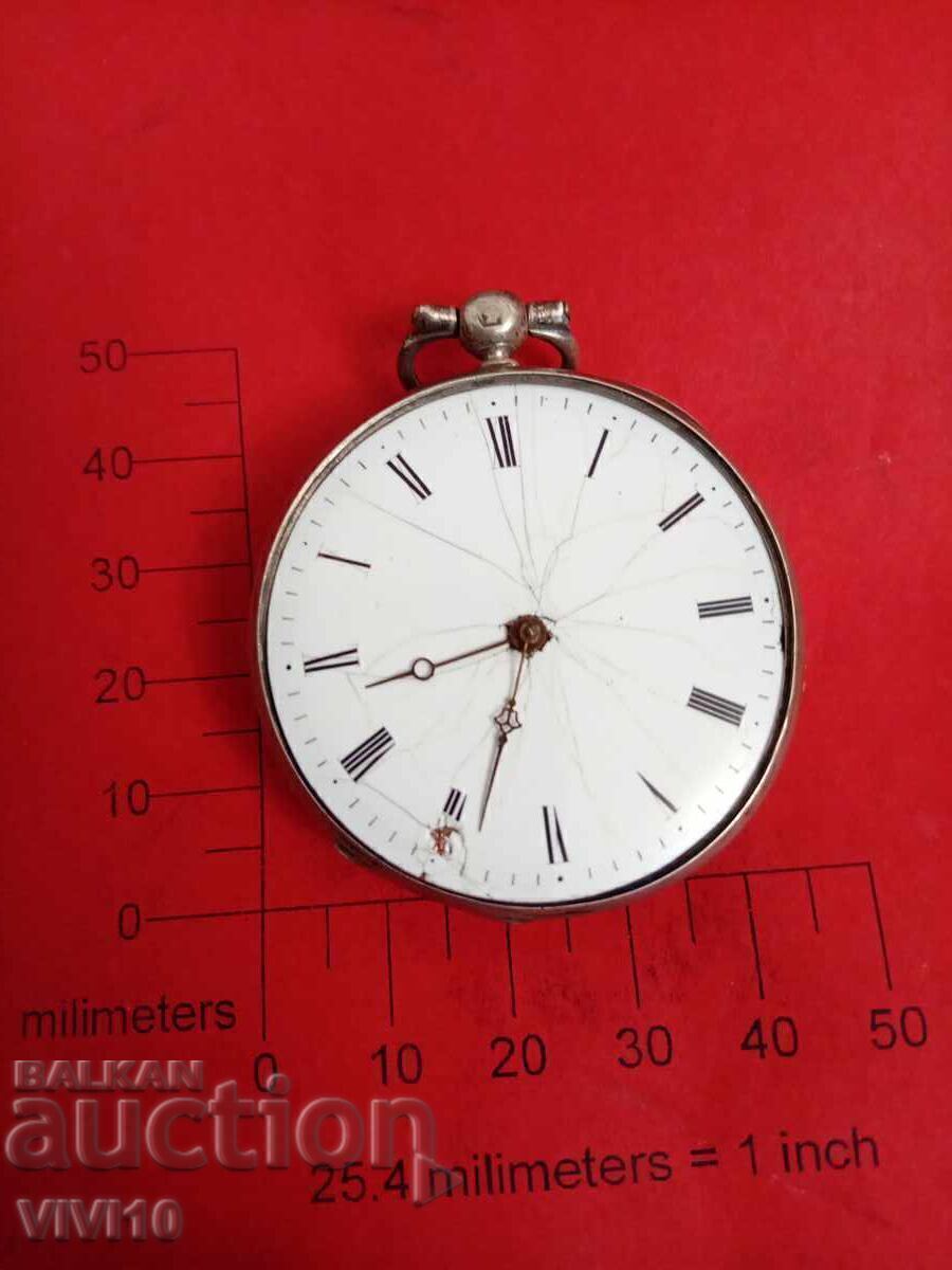 Antique French Pocket Watch, Silver