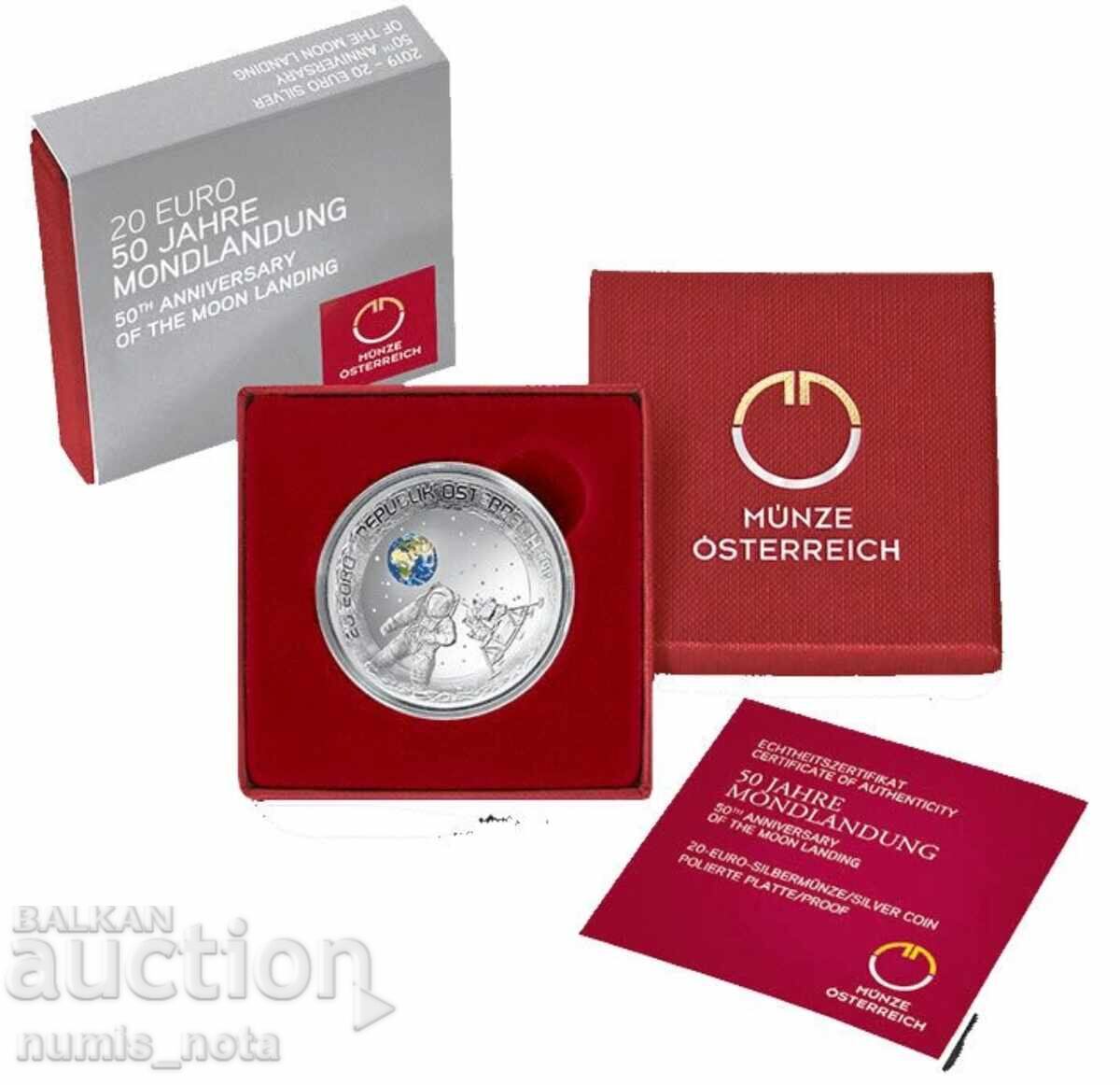 20 ευρώ 2019 Αυστρία - 50 έτη από την πρώτη προσελήνωση - 5 20 ευρώ 2019 Αυστρία - 50 έτη από την πρώτη προσελήνωση - 5