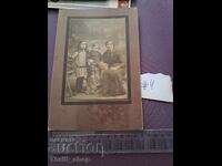 Παλιά φωτογραφία - χαρτόνι - Μητέρα με παιδιά