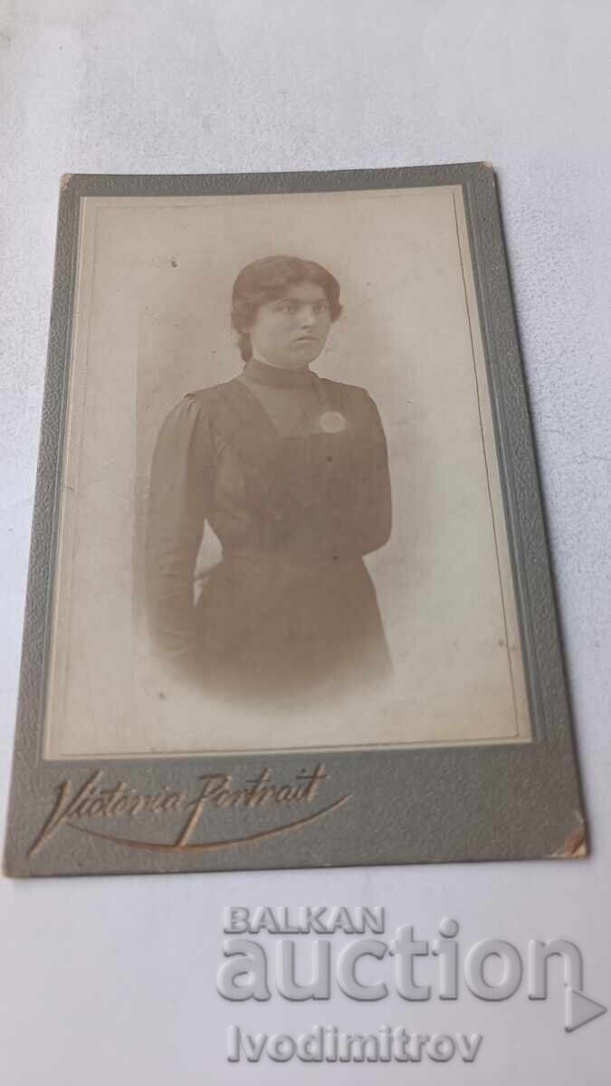 Photo Young girl Haskovo 1913 Cardboard