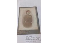 Снимка Младо момиче Хасково 1913 Картон