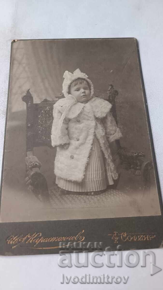 Photo Little girl Sofia 1909 Carton Photo Little girl Sofia 1909 Carton