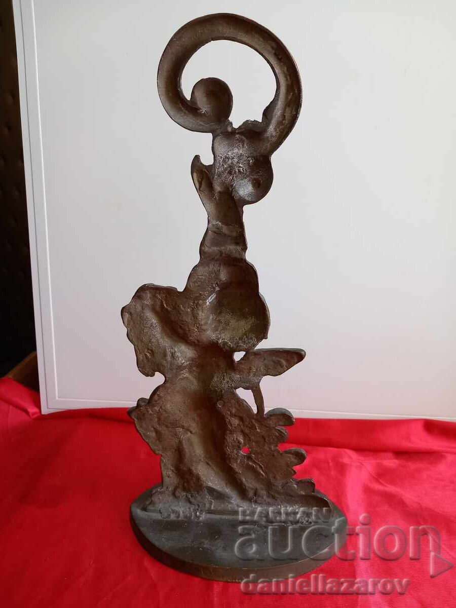 Παράδοση 19ος Αιώνας Βικτωριανός Χάλκινος Στοπ πόρτας, ΧΕΡΟΥΒΕΙΜ, Άγγελος