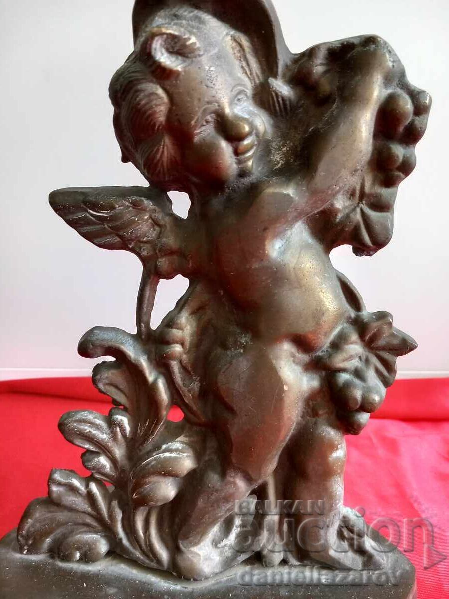 19th Century Victorian Bronze Doorstop, CHERUB, Angel - 6