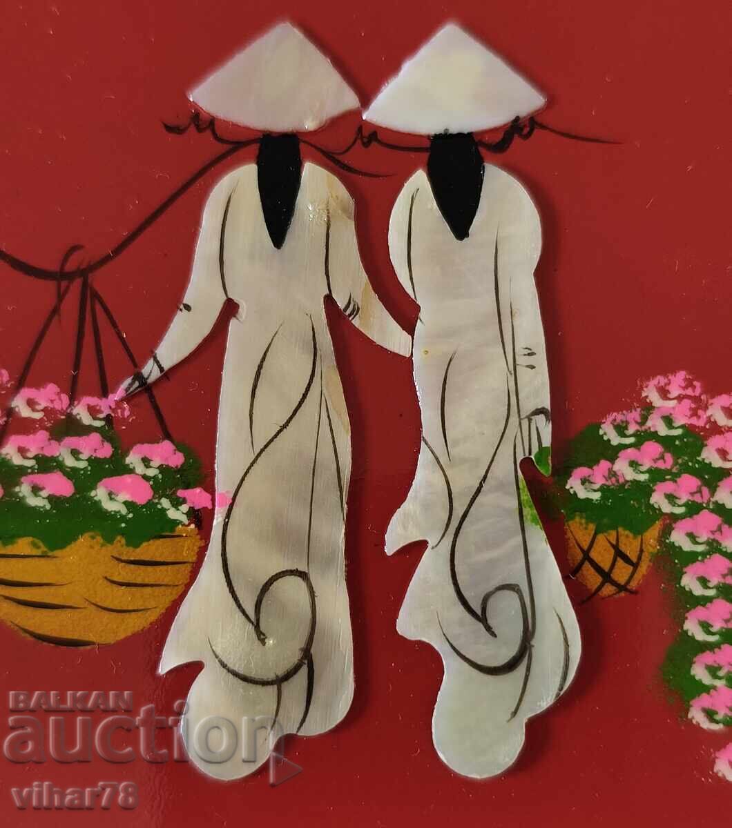 Аукцион Комплект подложки за чаши със седеф