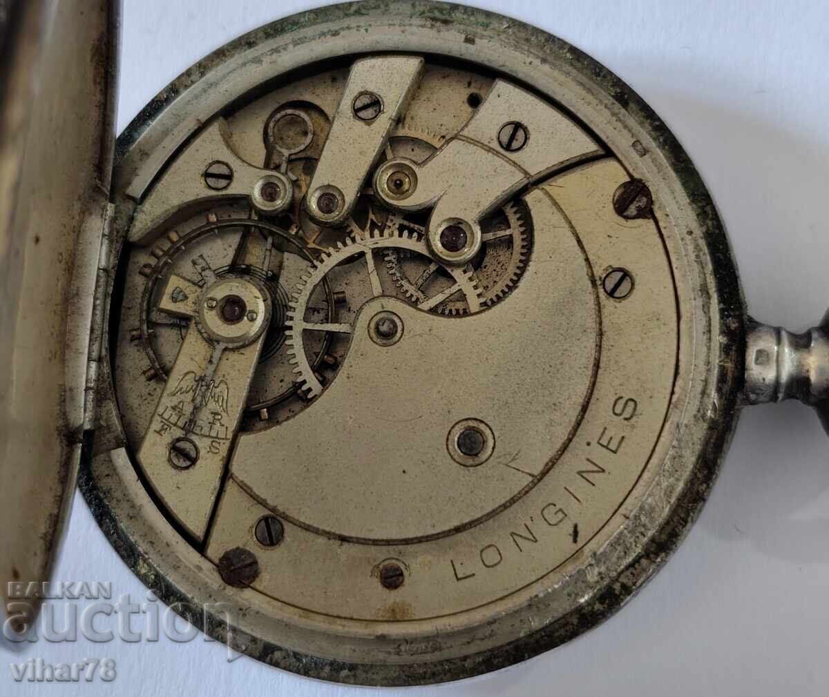 Licitație Ceas de buzunar argint Longines - nu funcționează