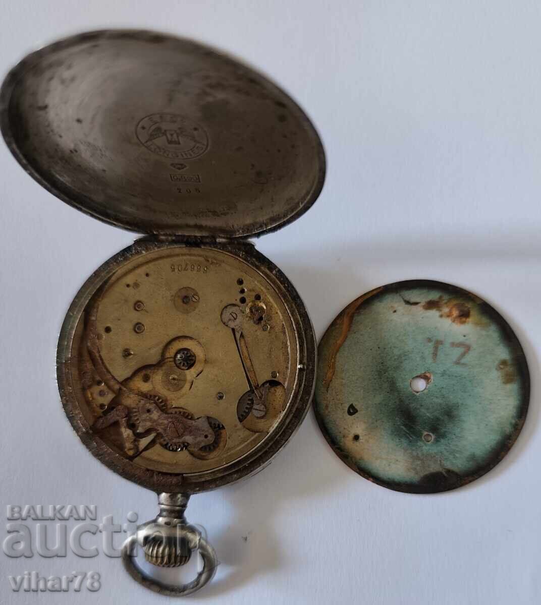 Silver pocket watch Longines - not working - 5