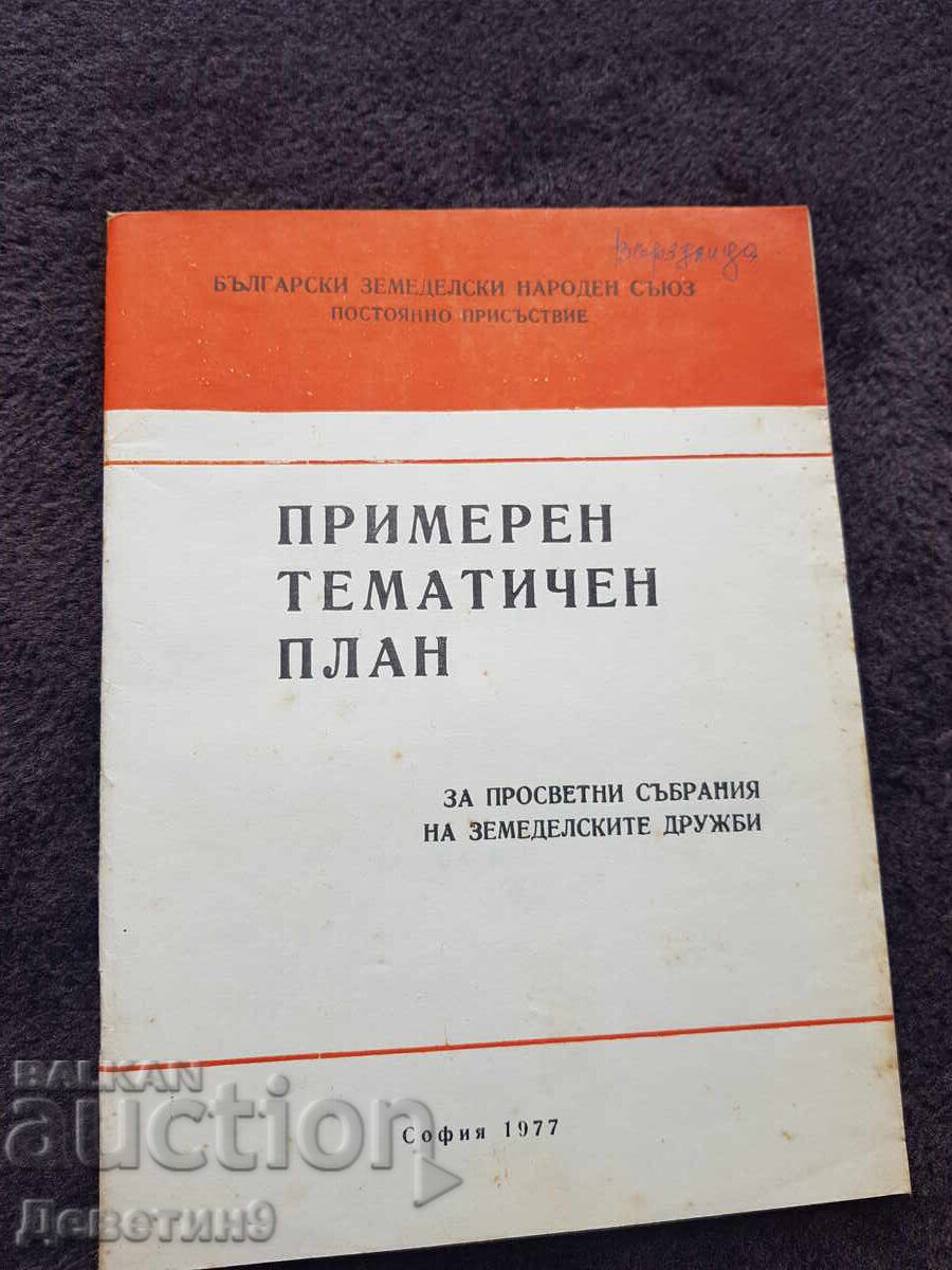 BZNS Permanent Presence - Example Thematic Plan 1977