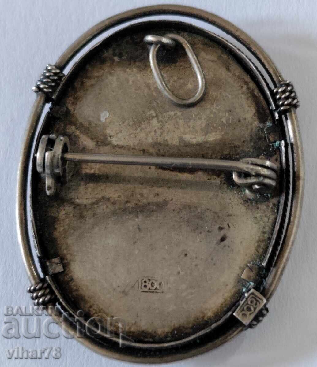 BROȘĂ SAU PENDANTIV VECHI DIN ARGINT 800 - 7