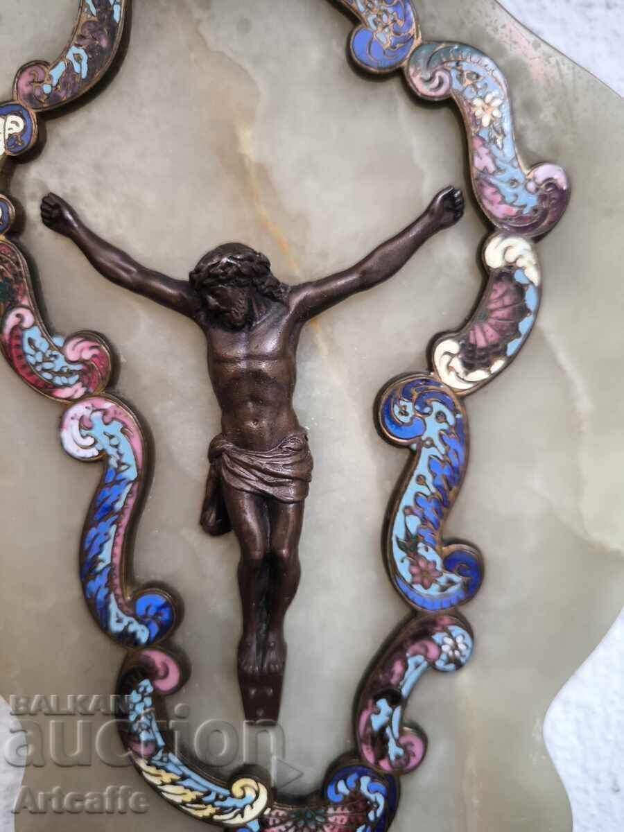 Доставка на cloisonné rocaille с бронзово разпятие