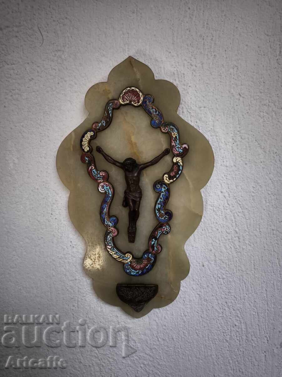 cloisonné rocaille с бронзово разпятие - 6