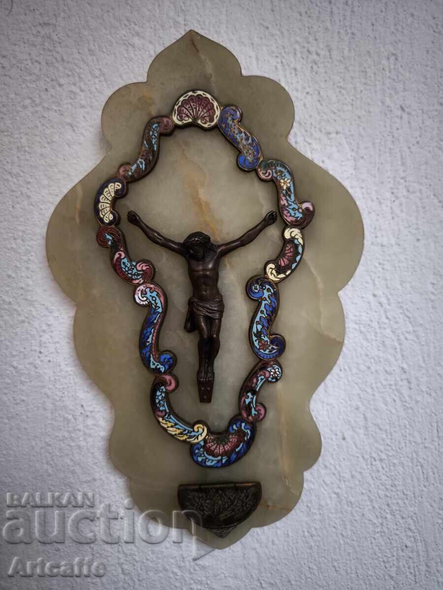 Cloisonné rocaille with bronze crucifix - 7 Cloisonné rocaille with bronze crucifix - 7