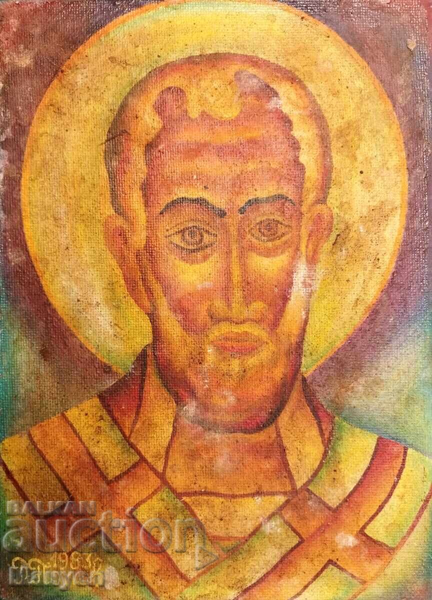 Hand-painted icon by Petar Popov with price 69.90 BGN | € 35.74