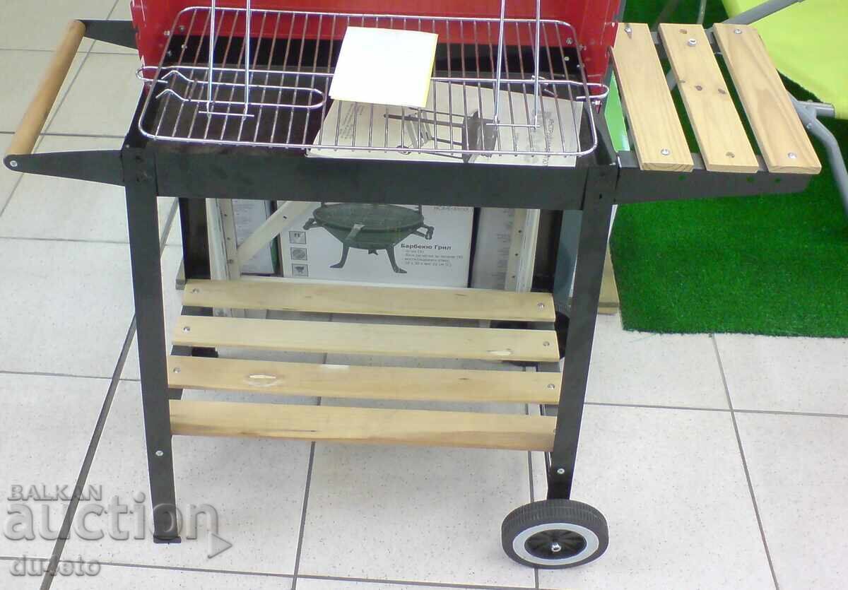 Charcoal grill, barbecue with stand and handle - 5