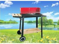 Charcoal grill, barbecue with stand and handle