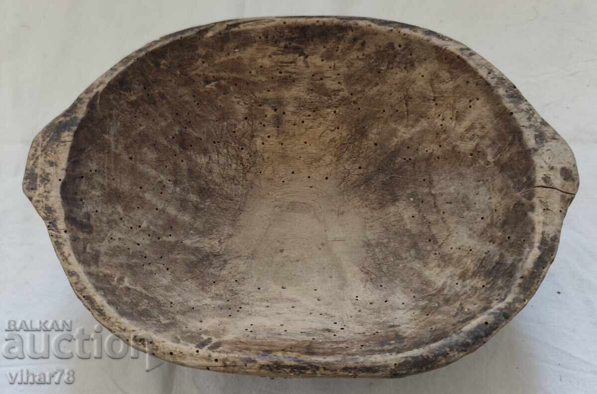 OLD WOODEN - PLATE - BOWL