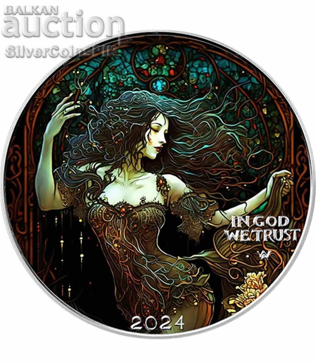 Silver 1 oz Glass Dreams 2024 USA Dark Beauty Silver 1 oz Glass Dreams 2024 USA Dark Beauty