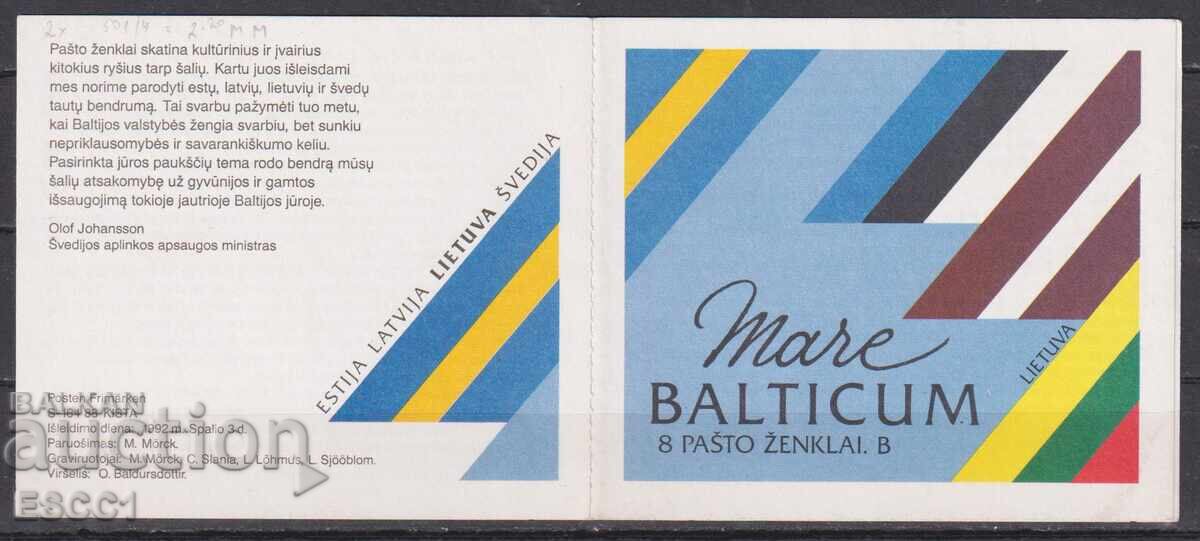 Чист блок в карнетка Фауна Птици 1992 от Литва с цена 8.00 лв. | € 4.09