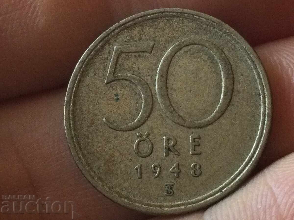 Σουηδία 50 ëre 1948 ασήμι με τιμή 14.00 BGN | € 7.16 Σουηδία 50 ëre 1948 ασήμι με τιμή 14.00 BGN | € 7.16