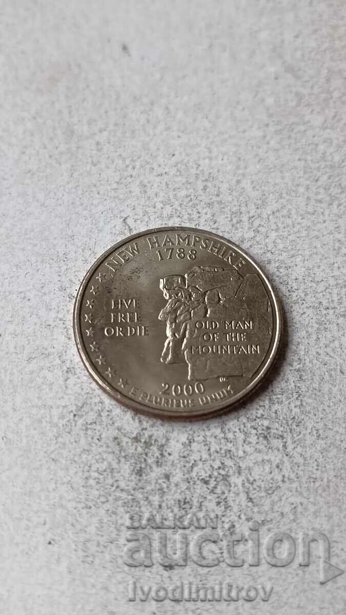 САЩ 25 цента 2000 P New Hampshire