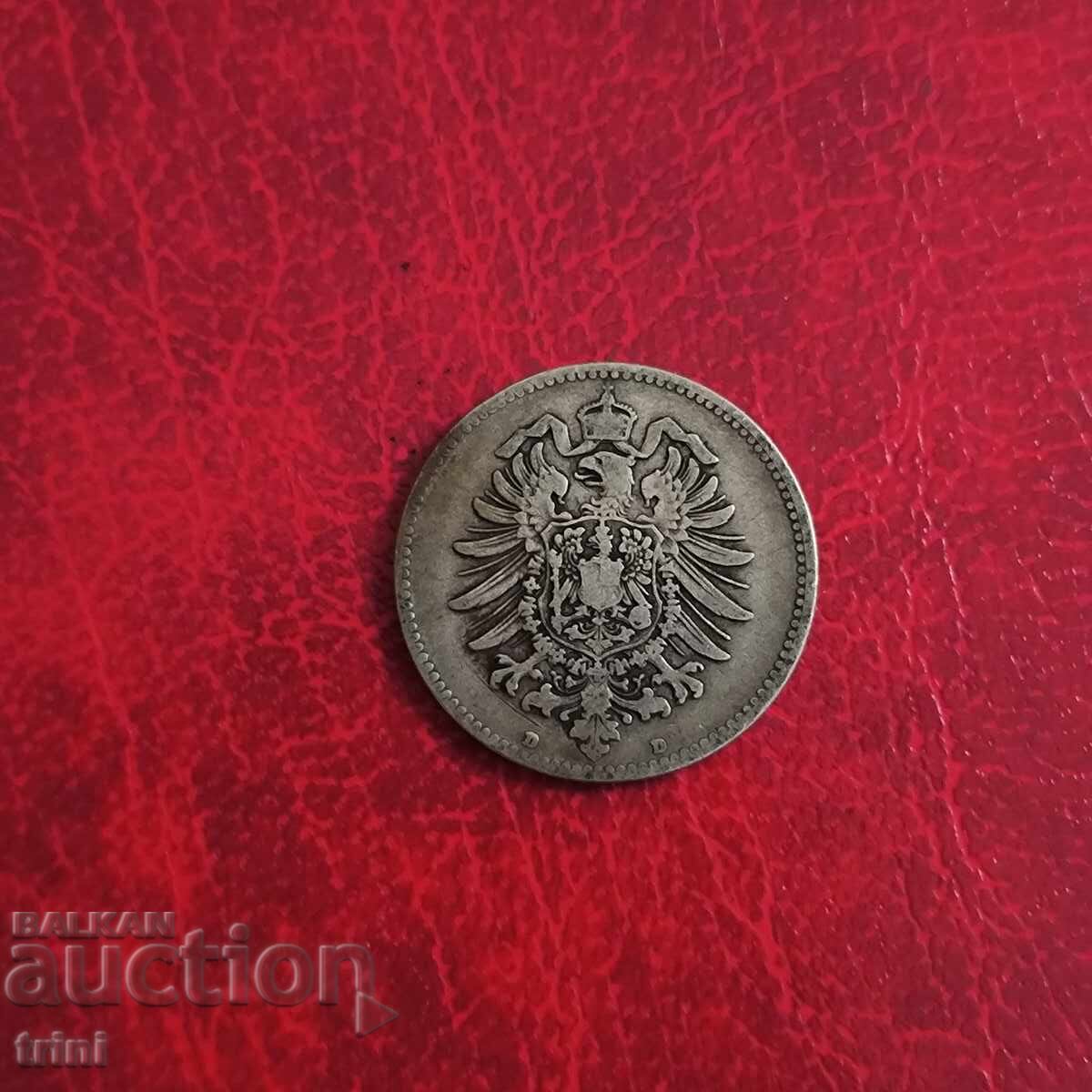 Германия 1 марка 1874 'D' - Мюнхен с цена 25.00 лв. | € 12.78