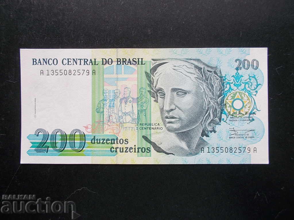 BRAZIL, 200 CRUZEIRO, 1990, UNC BRAZIL, 200 CRUZEIRO, 1990, UNC
