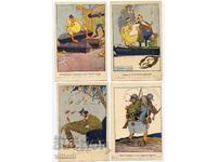 Райко Алексиев 4 редки пропагандни картички ПС война