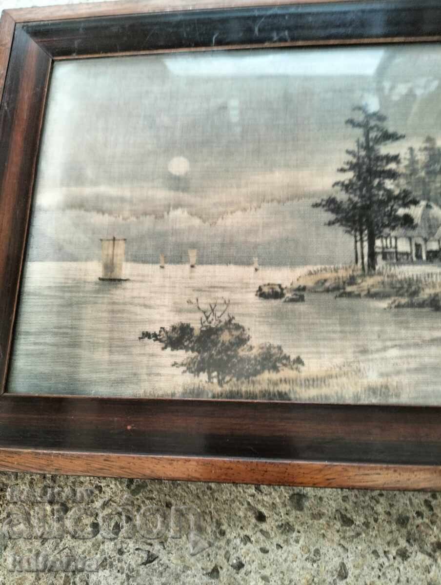 Livrarea Tablou pictat cu cerneală japoneză Meiji pe mătase periată Livrarea Tablou pictat cu cerneală japoneză Meiji pe mătase periată