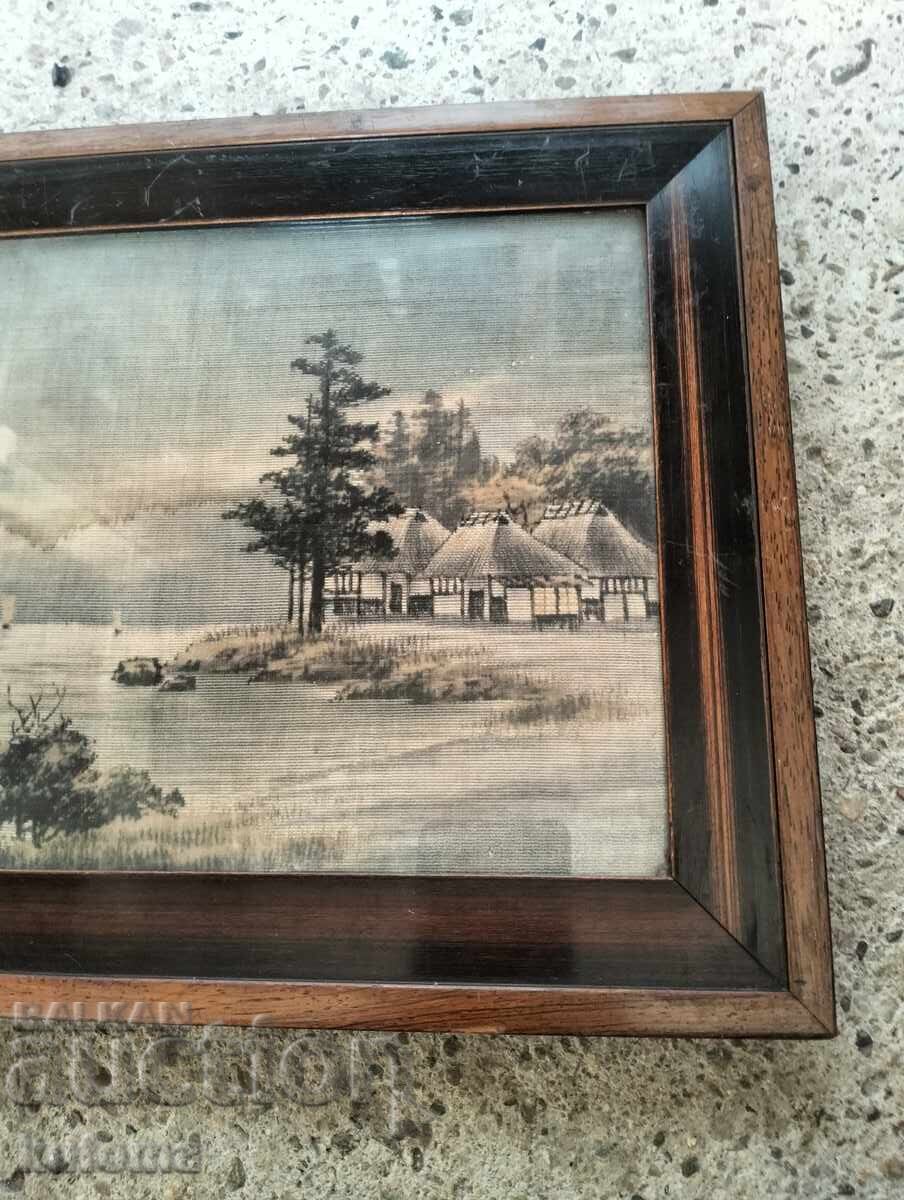 Tablou pictat cu cerneală japoneză Meiji pe mătase periată - 5 Tablou pictat cu cerneală japoneză Meiji pe mătase periată - 5