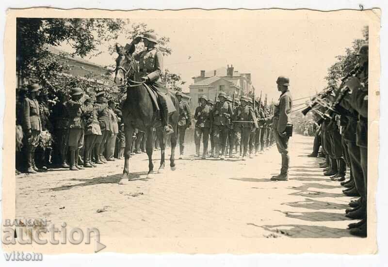 Întâmpinarea Wehrmachtului la Haskovo fotografie originală 1941 Războiul Mondial II
