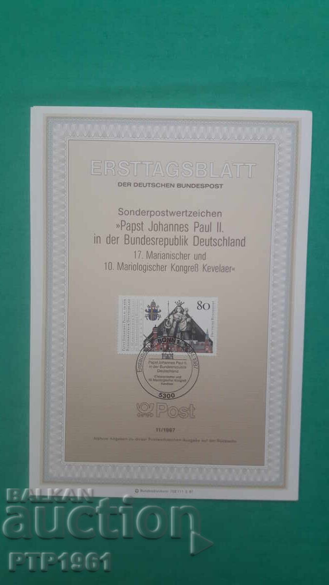 Timbre poștale - ERSTTAGSBLATT Timbre poștale - ERSTTAGSBLATT