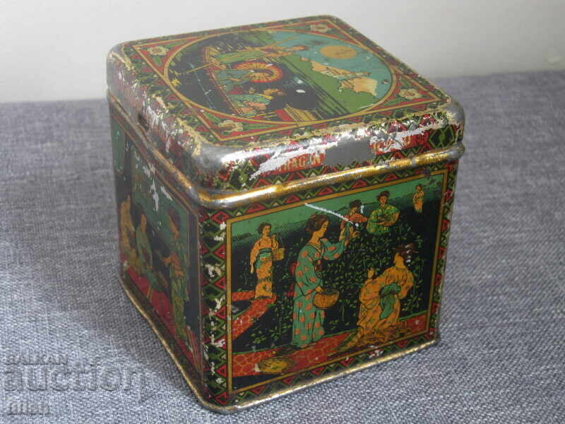 Стара литографна тенекиена кутия за чай Hornimans с цена 30.00 лв. | € 15.34 Стара литографна тенекиена кутия за чай Hornimans с цена 30.00 лв. | € 15.34