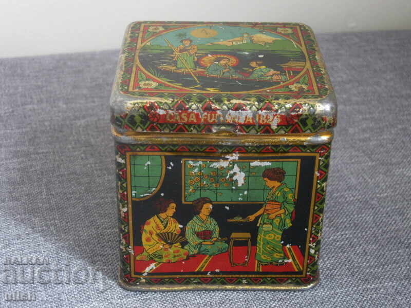 Аукцион Стара литографна тенекиена кутия за чай Hornimans Аукцион Стара литографна тенекиена кутия за чай Hornimans