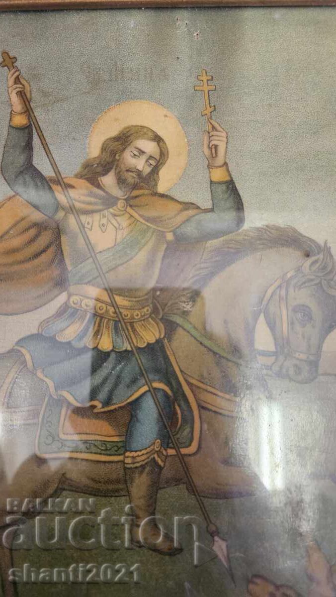 Стара литография Свети Мина 28х22см. - 7 Стара литография Свети Мина 28х22см. - 7