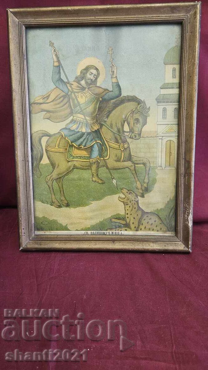 Стара литография Свети Мина 28х22см. Стара литография Свети Мина 28х22см.