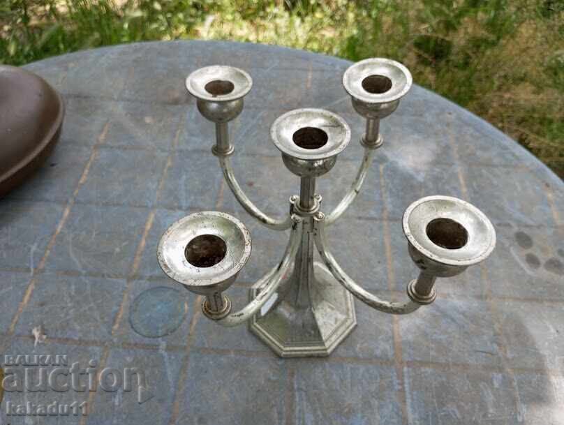 Auction Old Versilbert candlestick holder Auction Old Versilbert candlestick holder