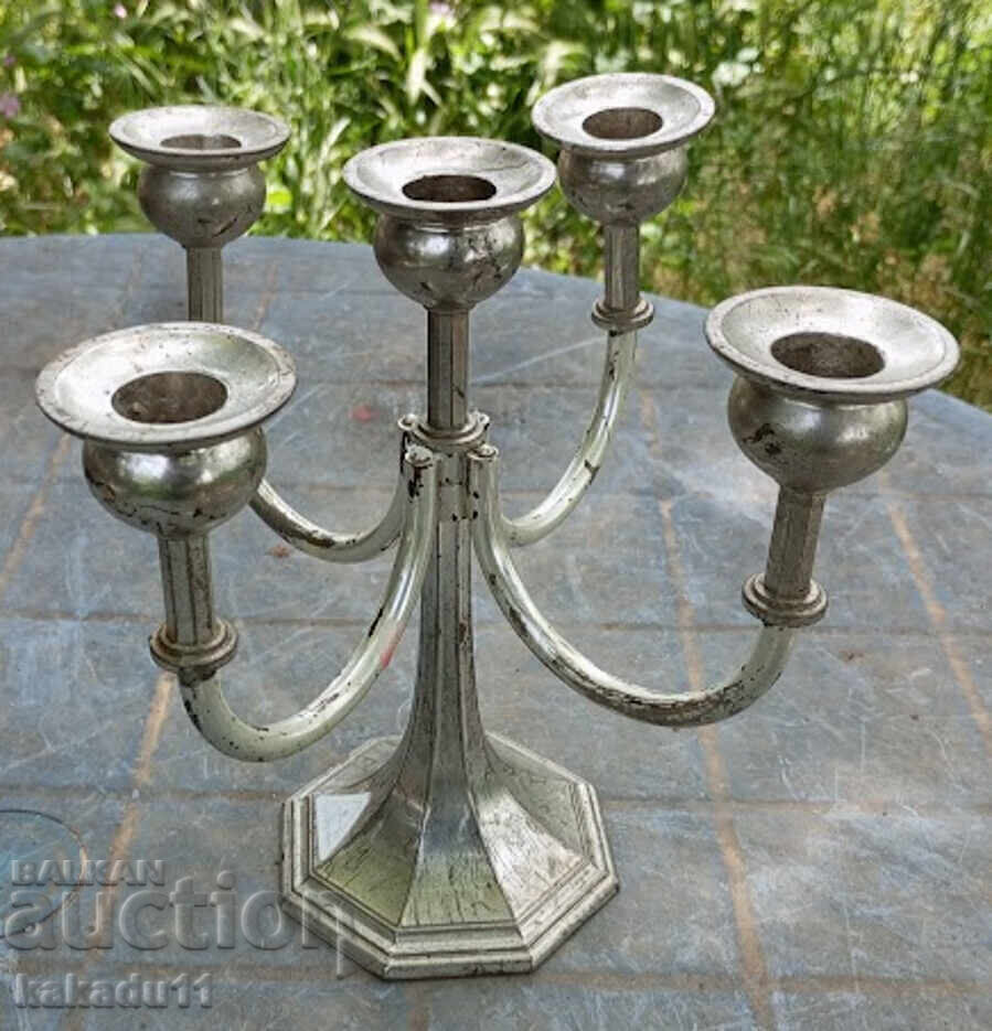 Old Versilbert candlestick holder Old Versilbert candlestick holder