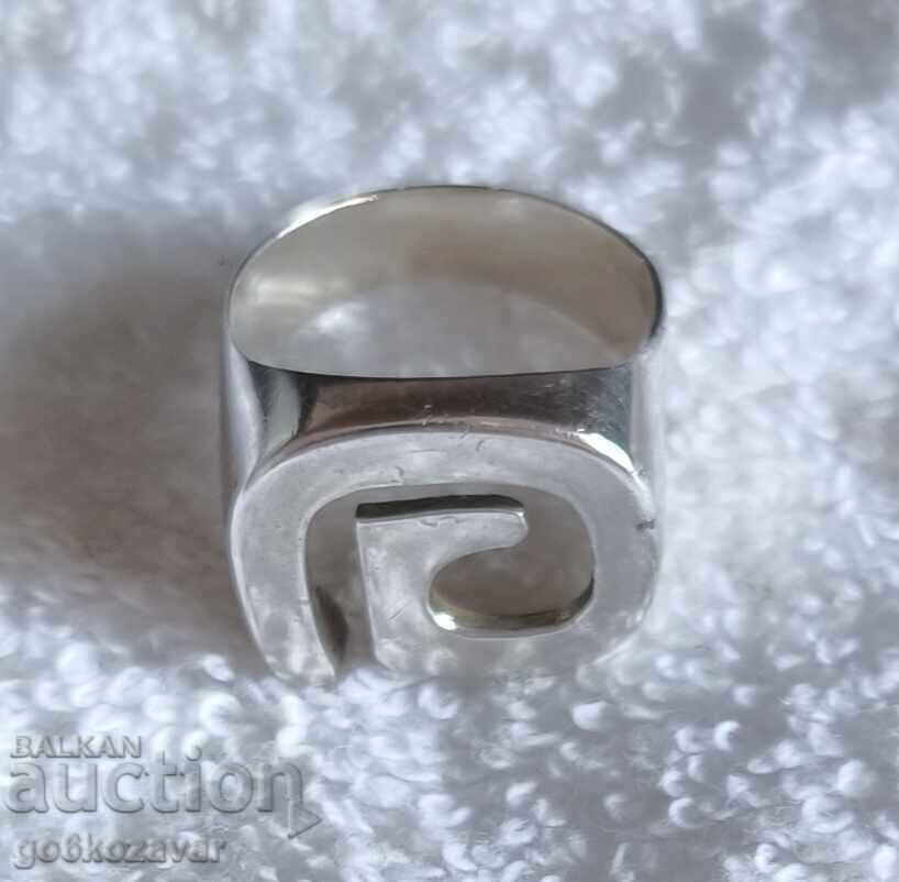 Auction  Silver large unisex ring, 0.925