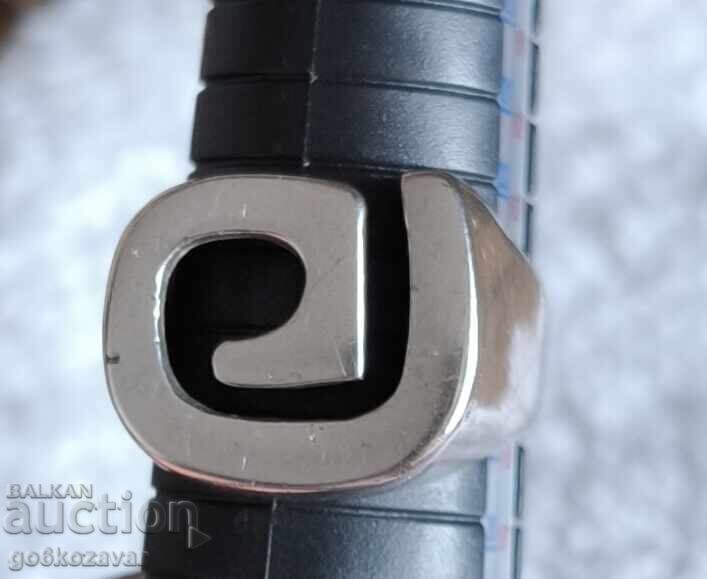 Ασημένιο μεγάλο unisex δαχτυλίδι, 0,925 - 6