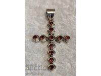 Σταυρός Ασήμι, Βοημικός Γρανάτης ! ! ! Μεγάλος Υπέροχος ! ! !