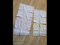 19th c. towel, hand-woven kenar, lace, 2 pieces