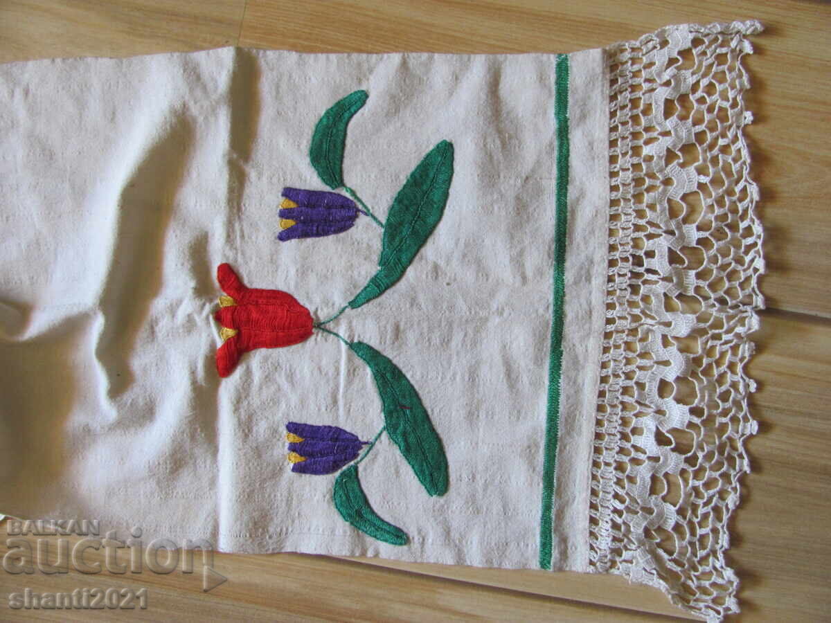 19в. кърпа, ръчно тъкан кенар, ръчна бродерия , 115х30см. с цена 26.60 лв. | € 13.60